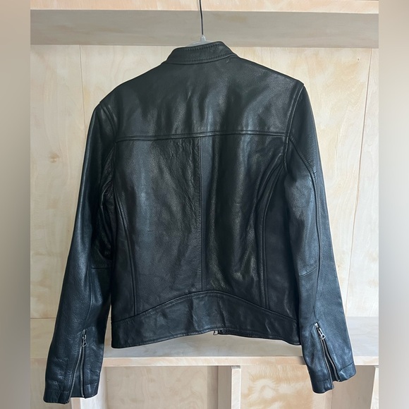 Lucky Brand Black Leather Jacket Size Medium - Picture 4 of 5